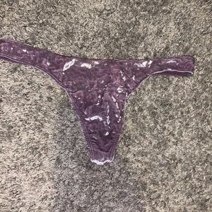 Lavender purple velvet thong